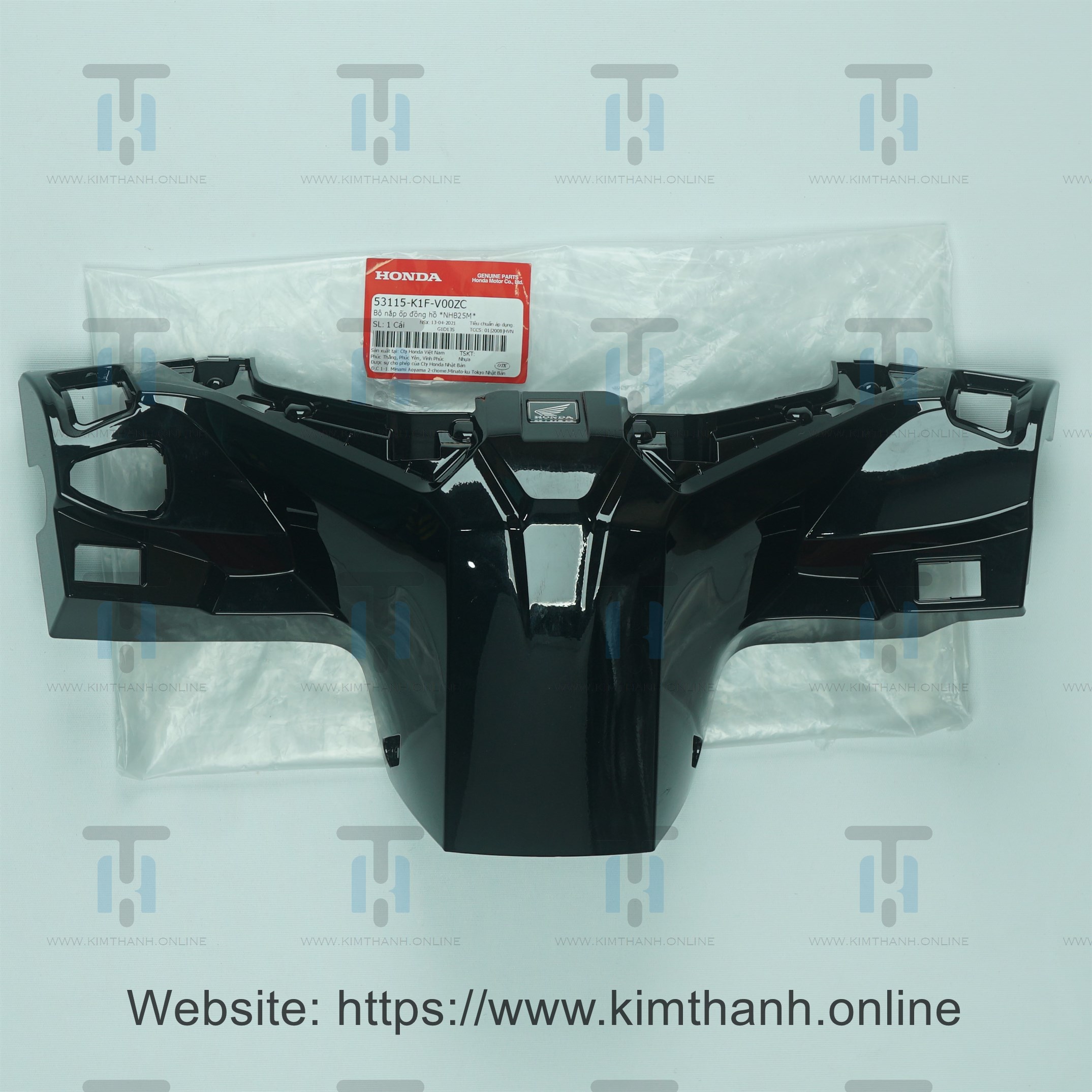 Nắp ốp sau tay lái xe Air Blade 2020 màu đen bóng có tem (NHB25M)
