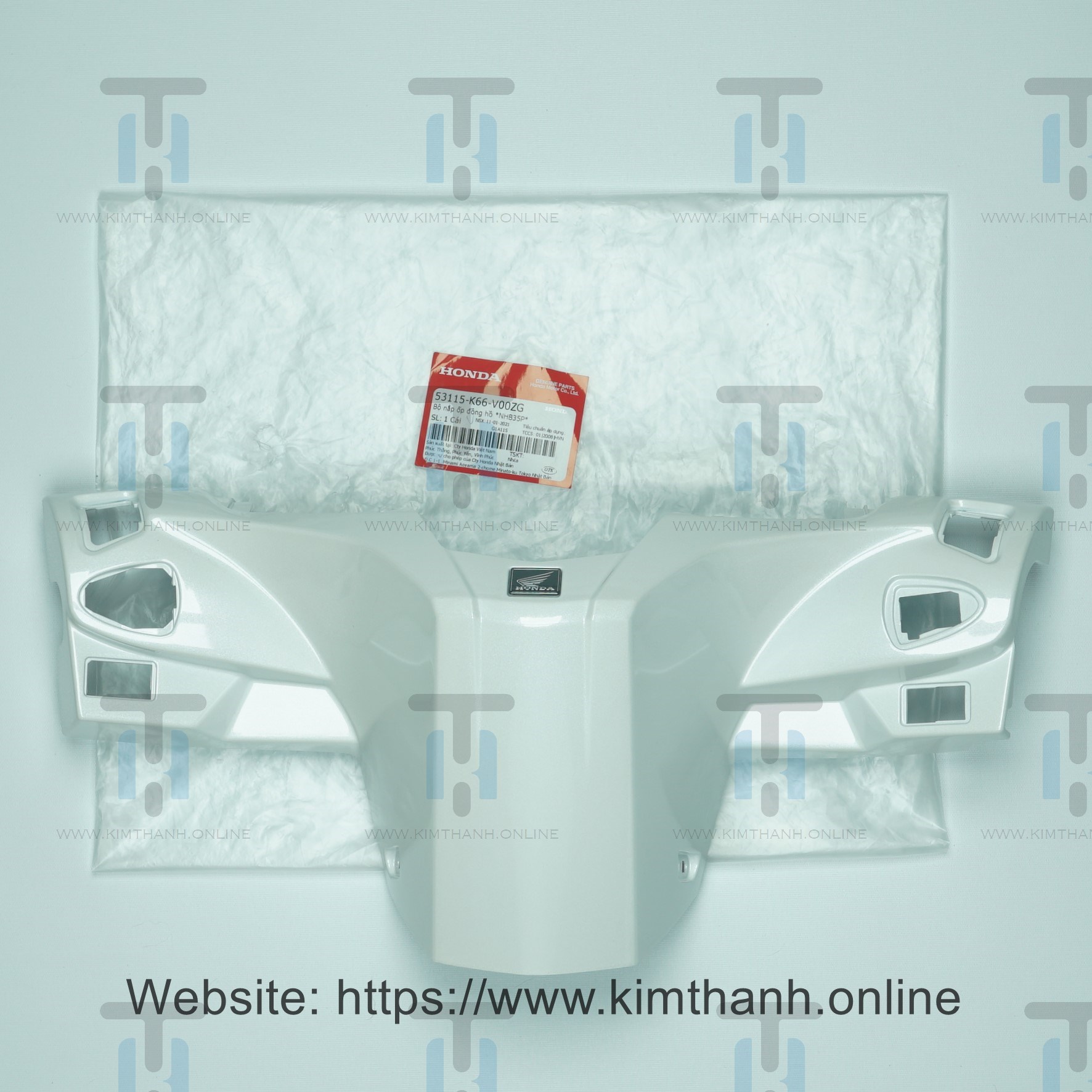 Nắp ốp sau tay lái (ốp đầu sau) màu trắng có tem cho Air Blade 2016