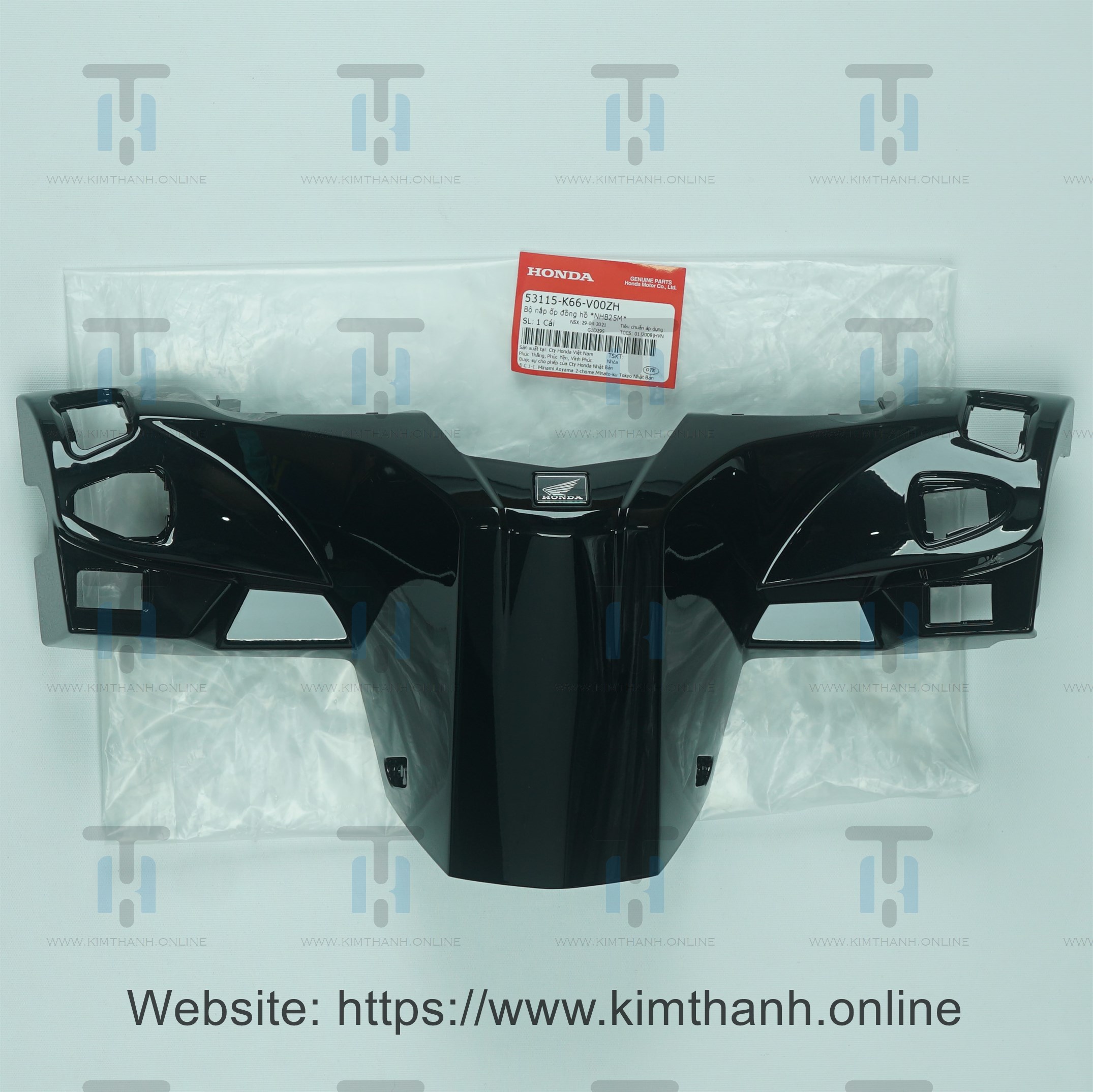 Nắp ốp sau tay lái (ốp đầu sau) màu đen bóng có tem cho Air Blade 2016