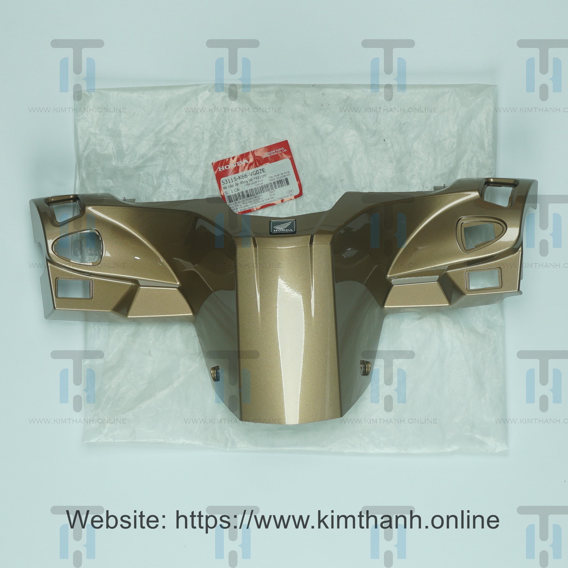 Nắp ốp sau tay lái xe Air Blade 2016 màu đồng có tem - MG