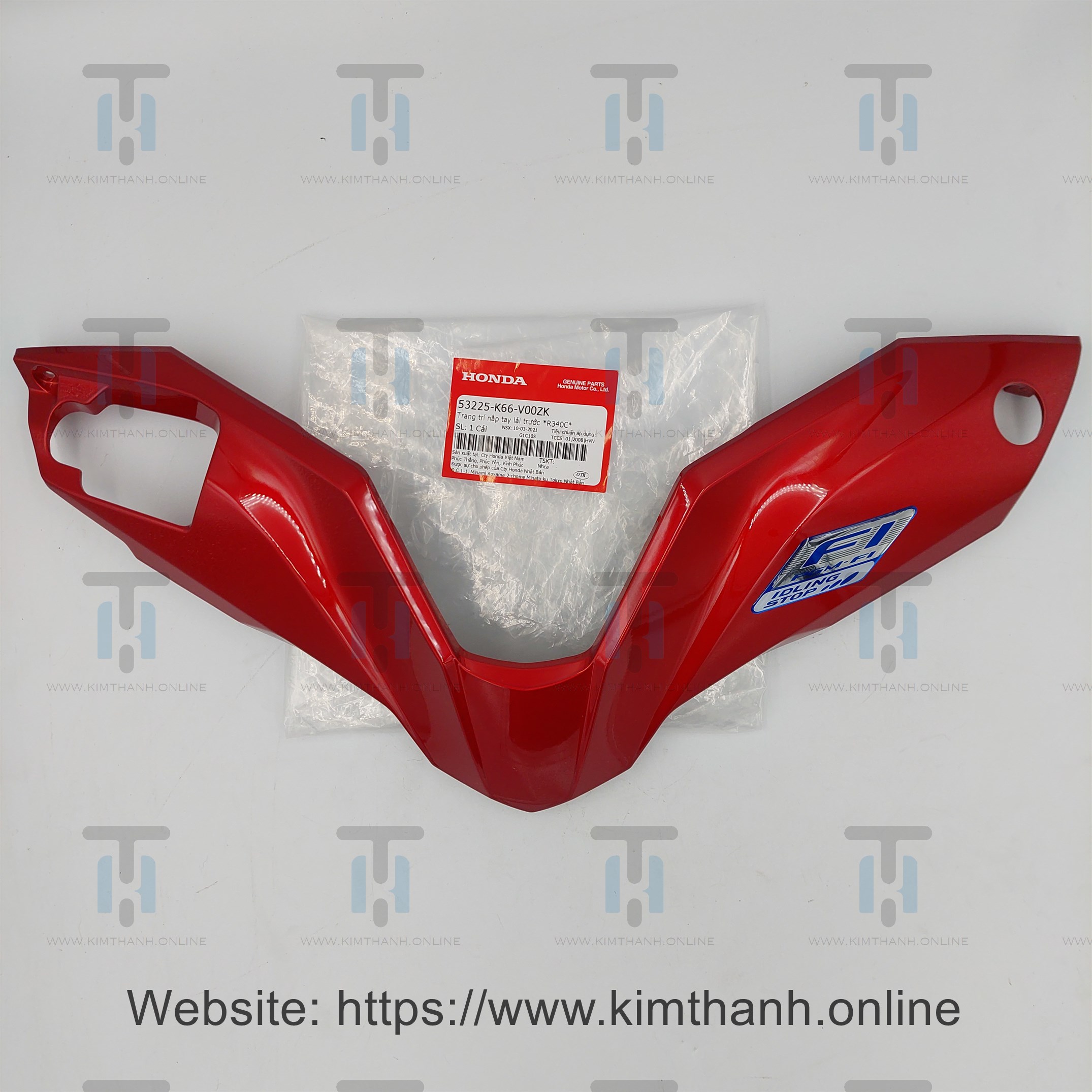Ốp nắp tay lái chữ U cho xe Air Blade 2016 màu đỏ tươi