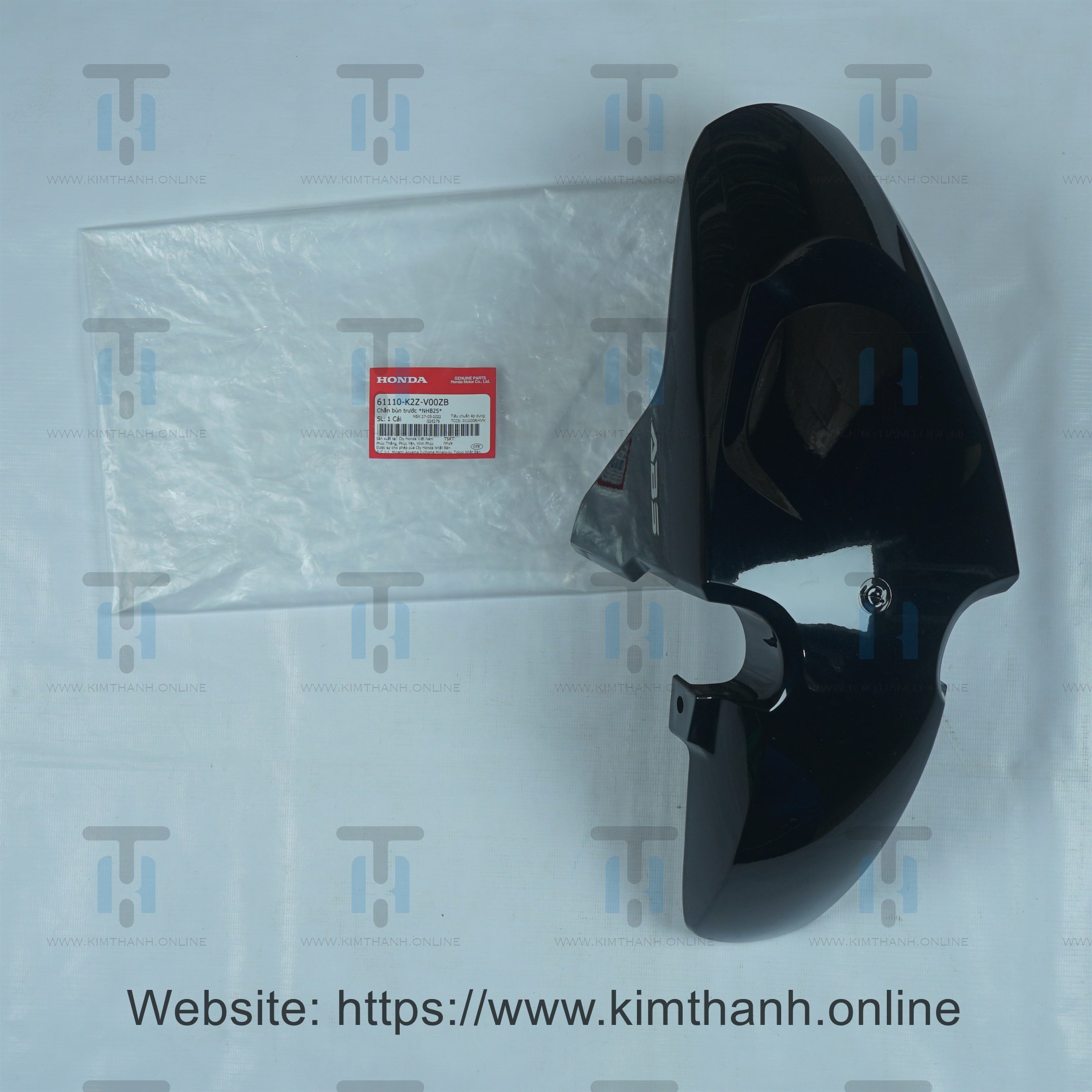 Dè trước đen bóng tem ABS - 160cc Air Blade 2022 - 2025 đèn LED