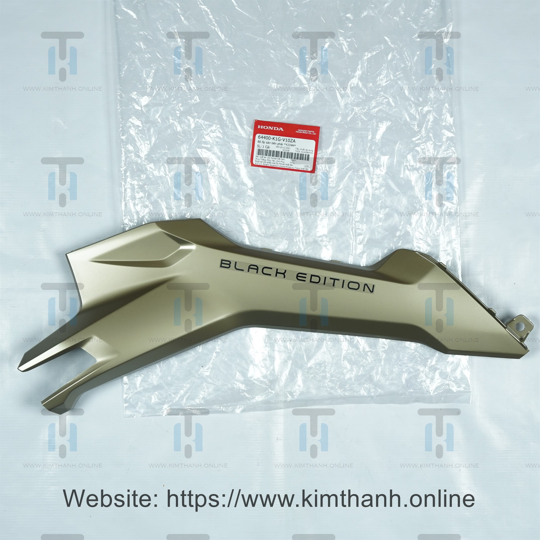 Ốp hông yếm bên phải màu đồng xe Air Blade 2020 có tem