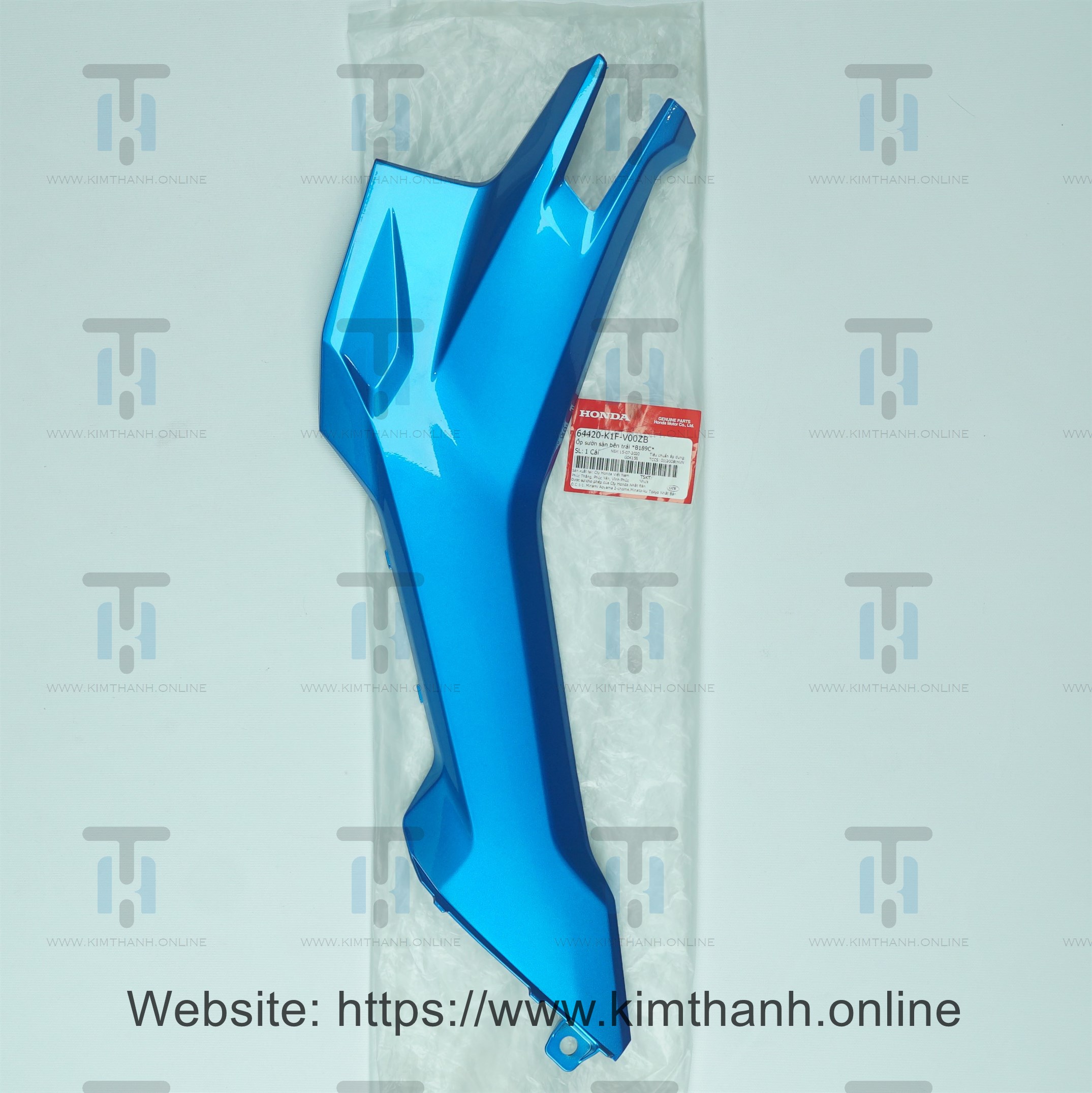 Ốp hông yếm bên trái màu xanh dương xe Air Blade 2020