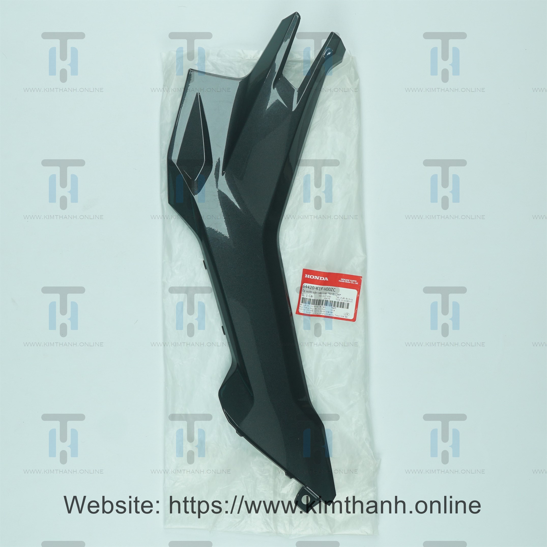 Ốp hông yếm bên trái màu xám đậm xe Air Blade 2020