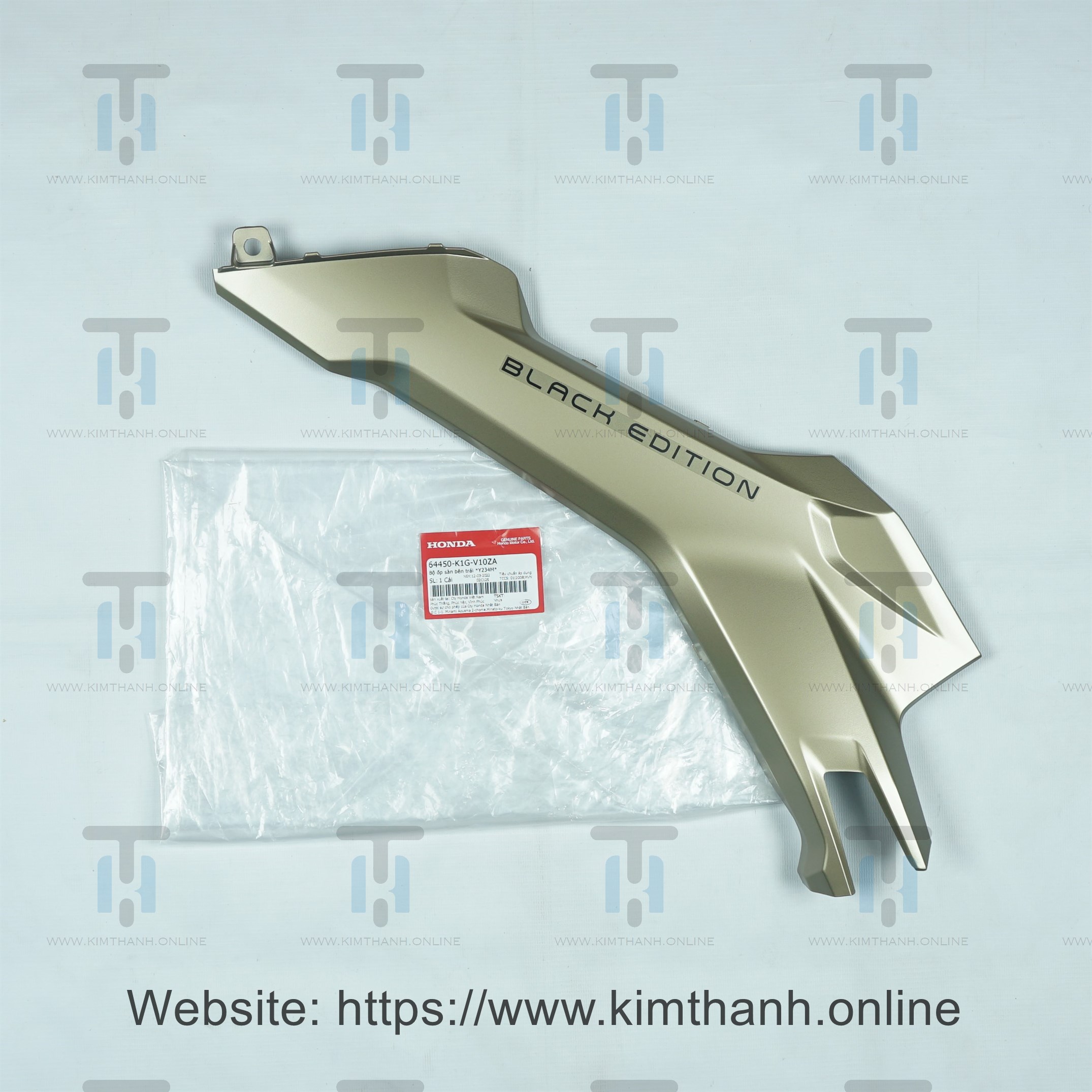 Ốp hông yếm bên trái màu đồng xe Air Blade 2020 có tem