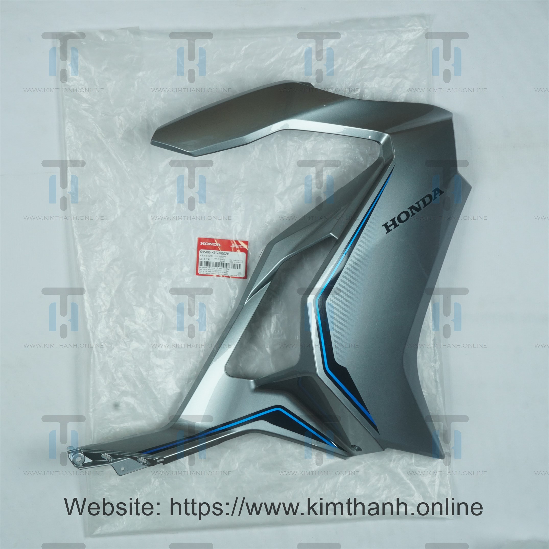 Ốp pha đèn bạc bóng phải tem xanh Air Blade 2020 - 2021 đèn LED
