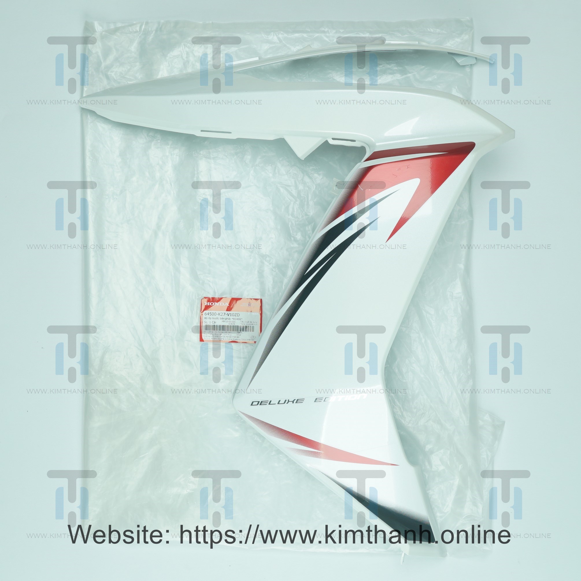 Ốp pha đèn trắng phải tem đỏ Air Blade 2013 - 2015 đèn cầu