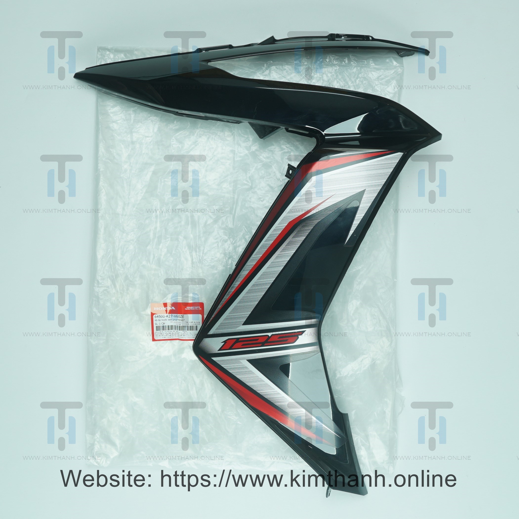 Ốp pha đèn đen phải tem đỏ 2014 Air Blade 2013 - 2015 đèn cầu