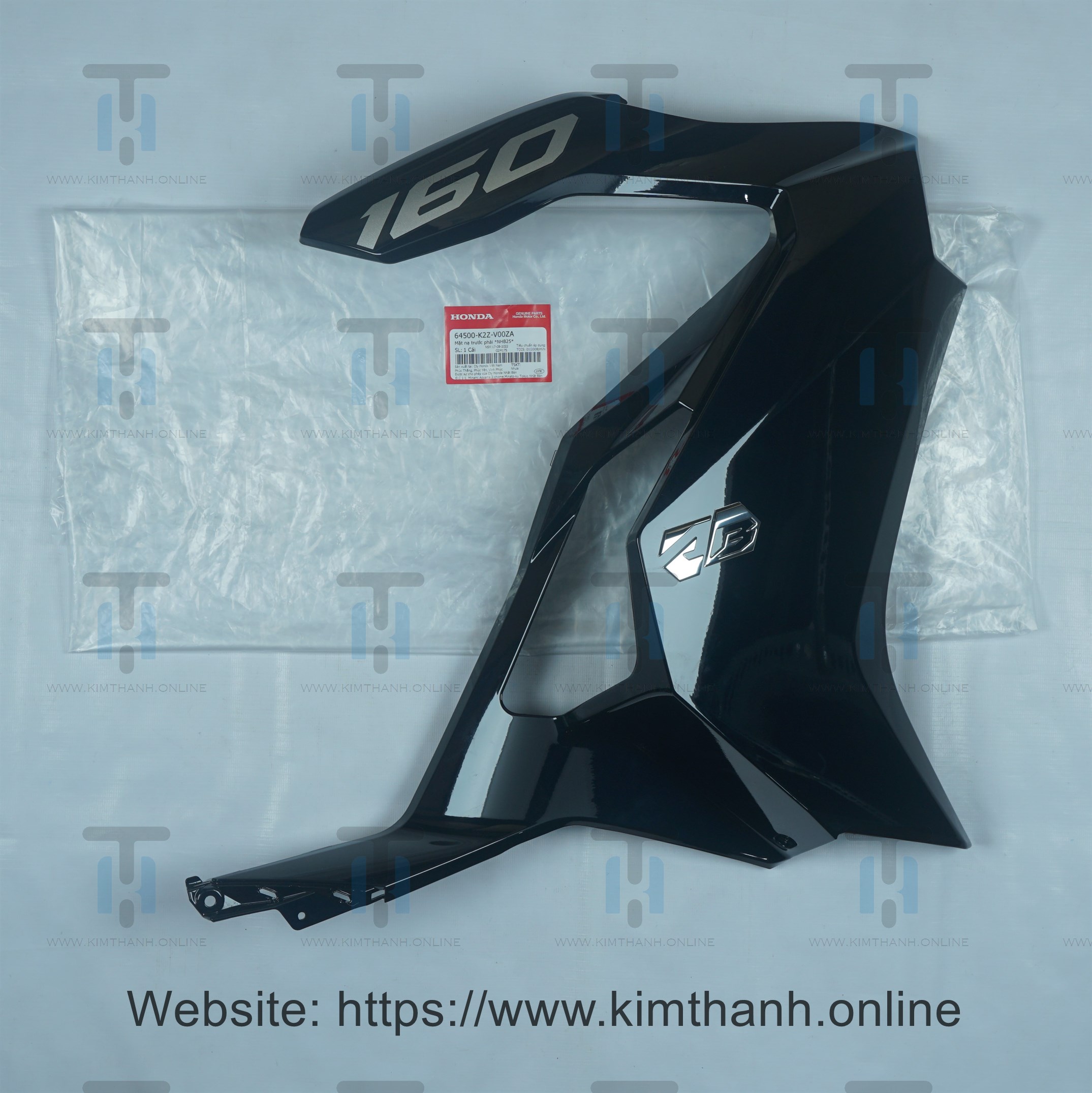Ốp pha đèn đen bóng phải tem xi - 160cc Air Blade 2022 - 2025 đèn LED