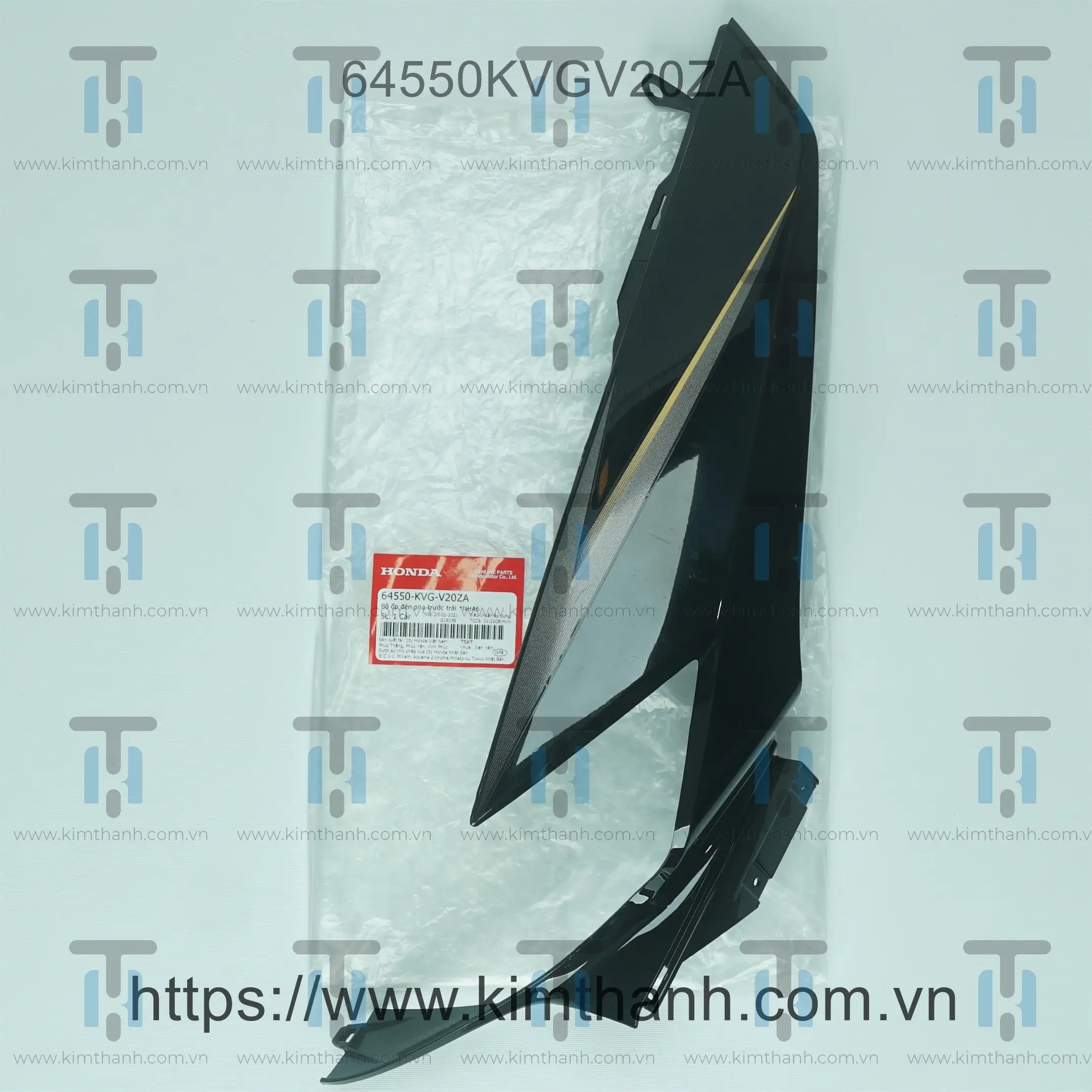 Ốp pha đèn Honda Việt đen Fi trái có tem Air Blade đời đầu
