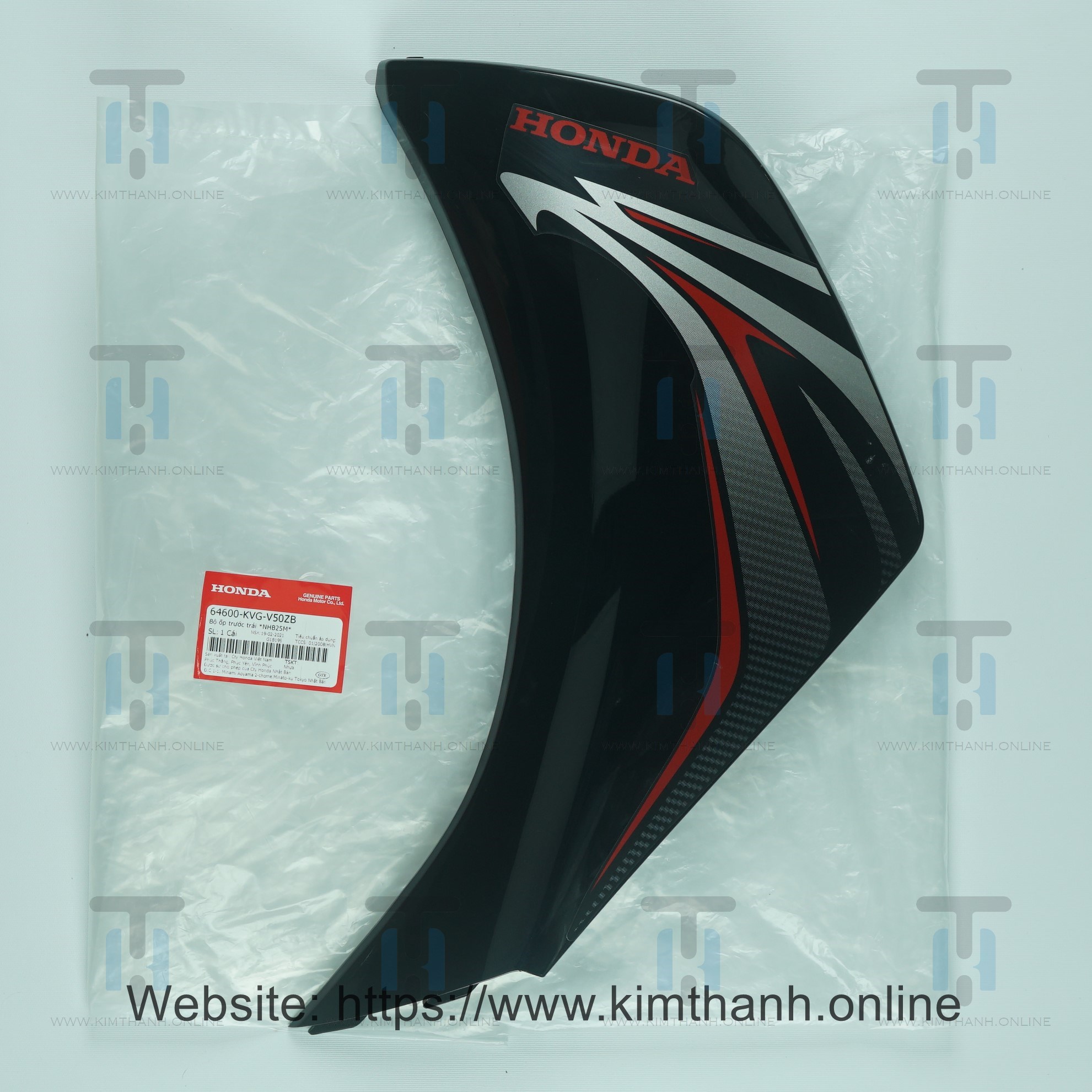 Má honda đen trái tem đỏ Air Blade 2011 2012 đầu bò