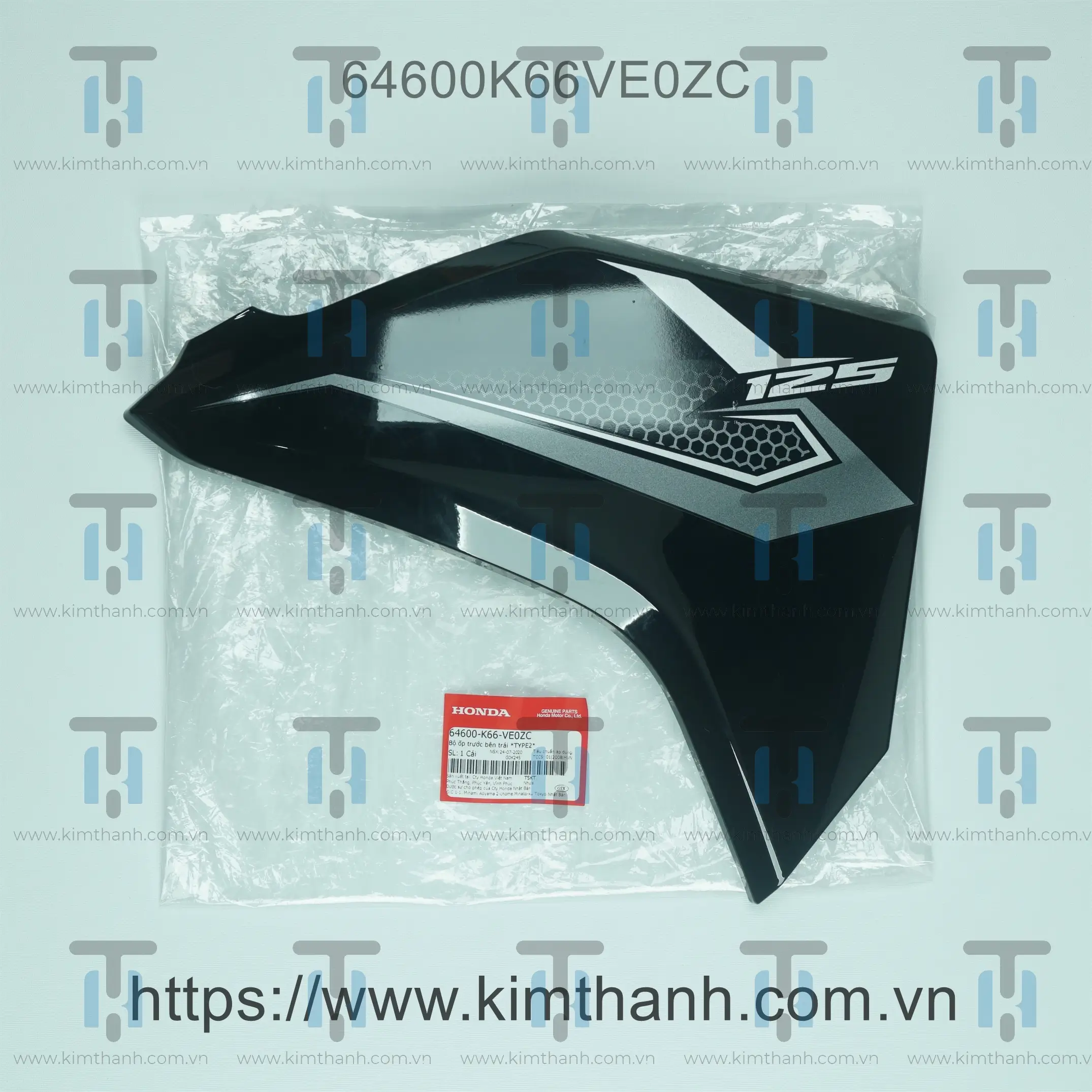 Bững/Cánh yếm đen bóng trái tem xám 2018 Air Blade 2016 - 2019 đèn LED