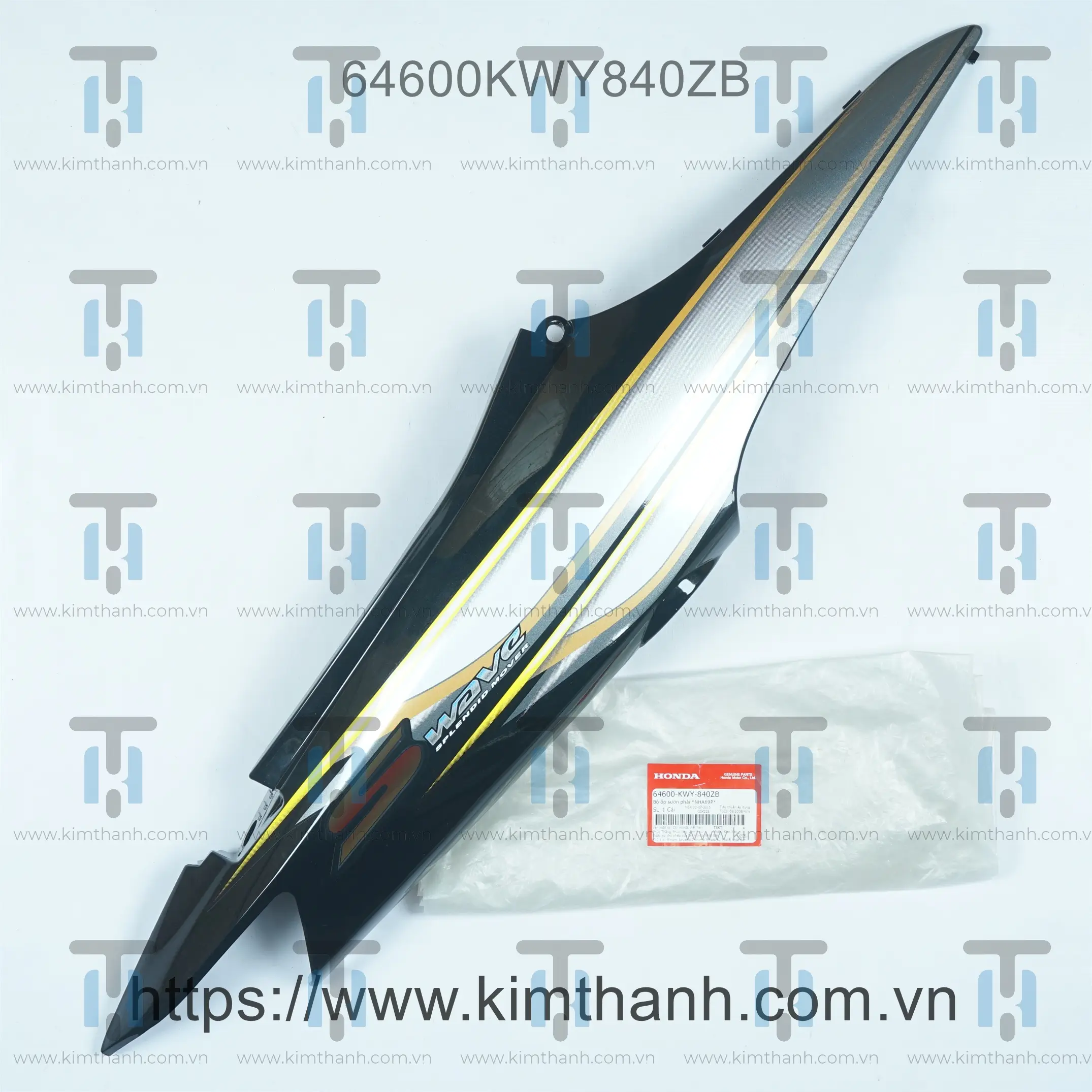 Ốp sườn đen phải tem 2008 Wave S/RS 100cc