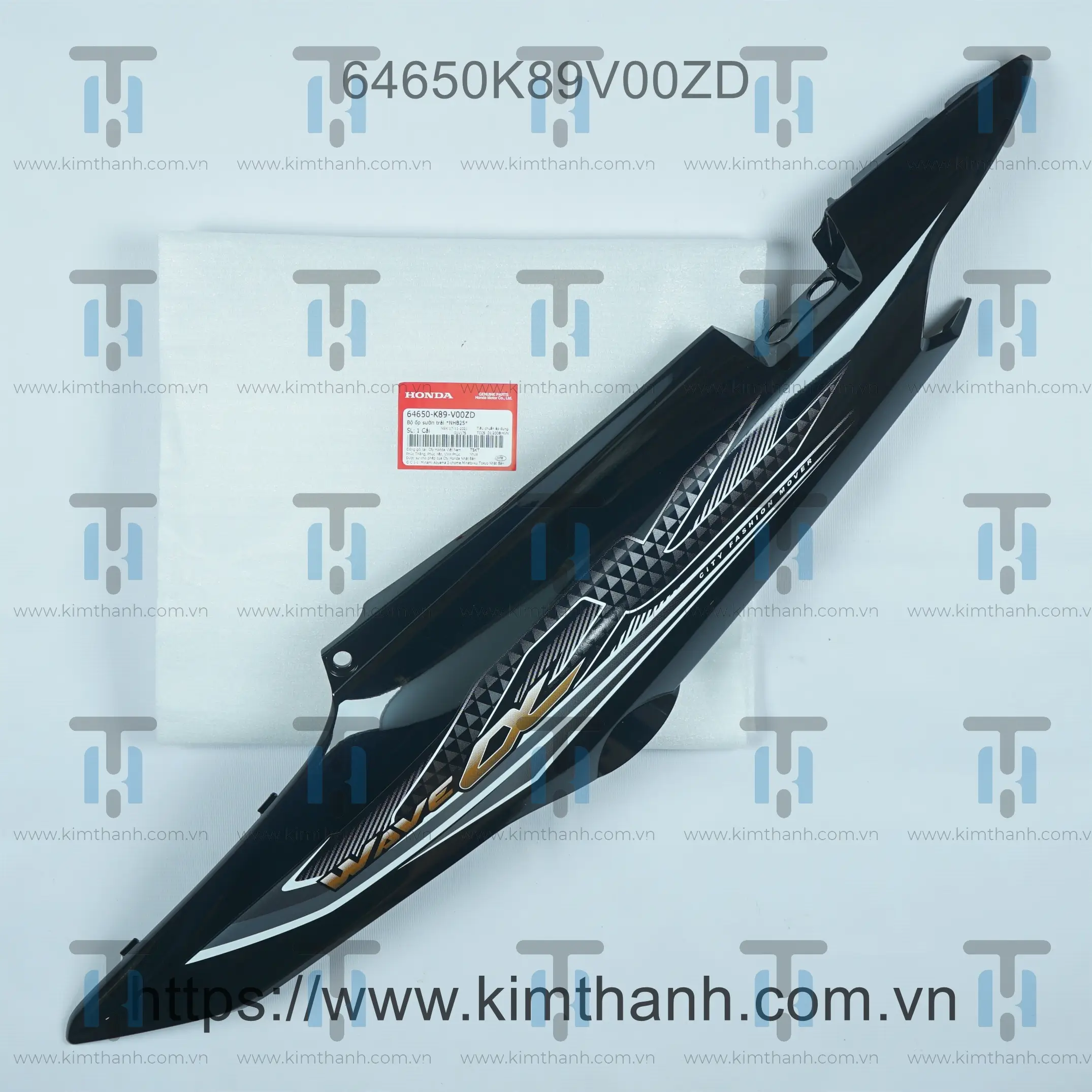 Ốp sườn đen trái có tem 2017 Wave Alpha 2017 LED