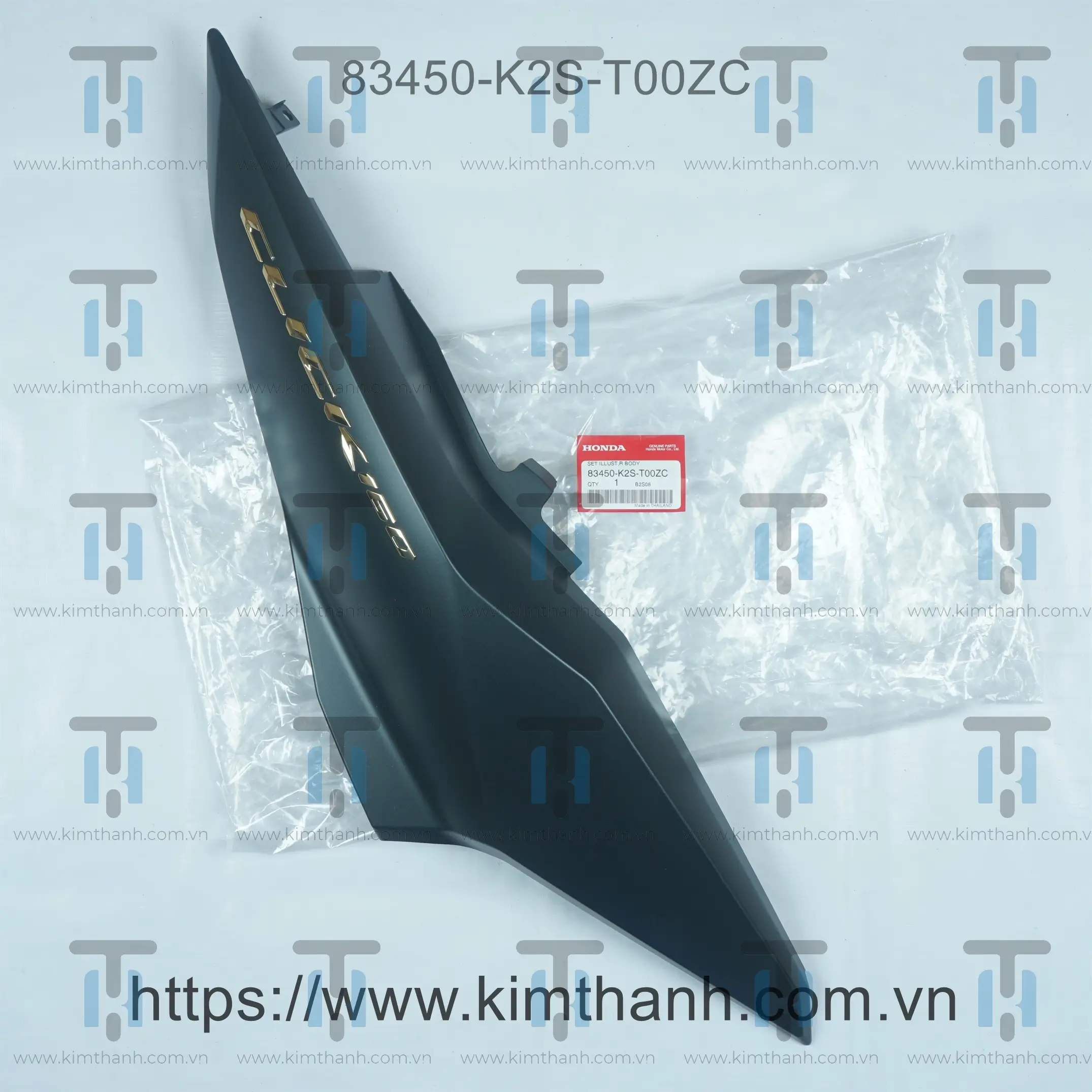 Ốp sườn đen mờ phải tem đồng Click Honda Thái 2022 - 2024