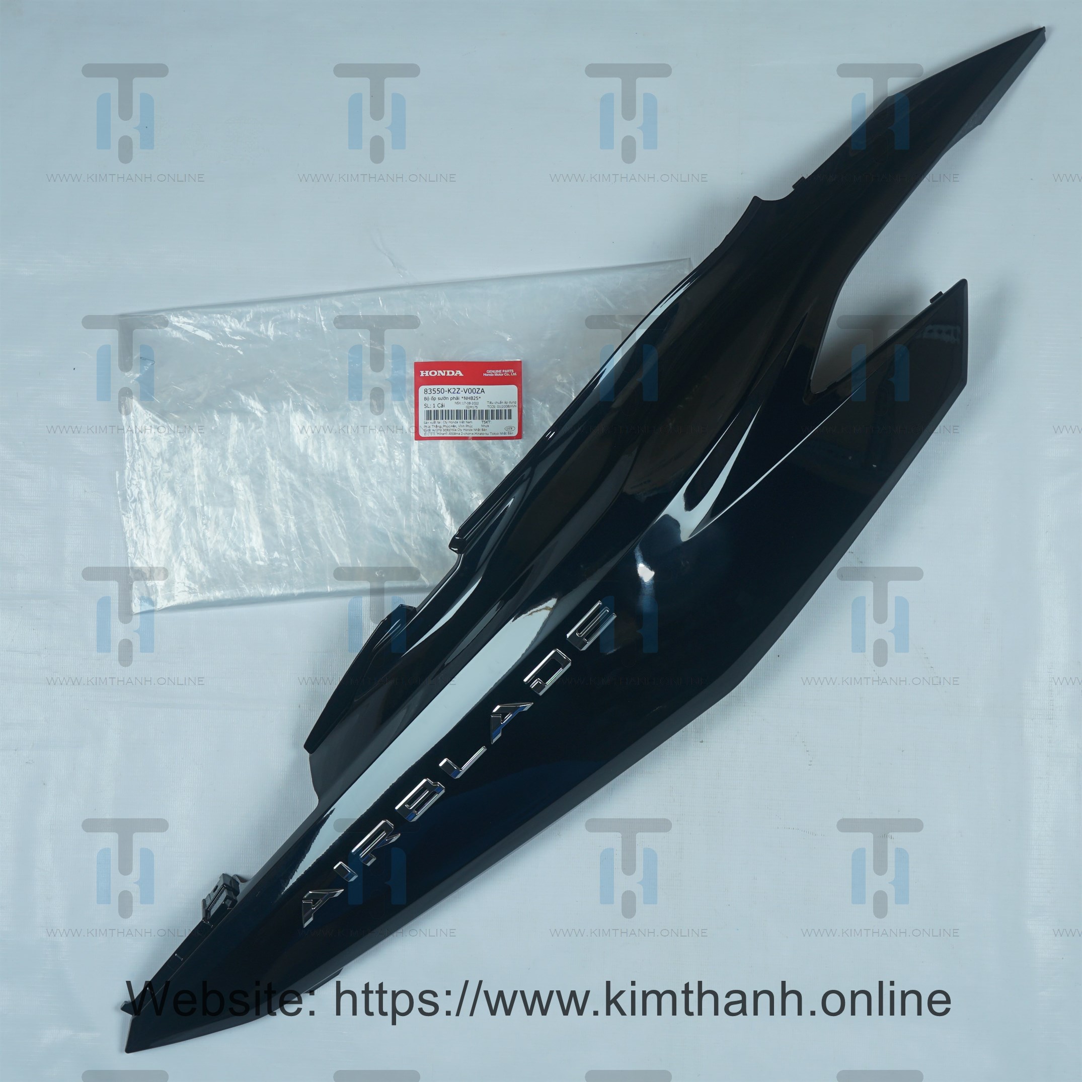 Ốp sườn đen bóng phải tem xi - 160cc Air Blade 2022 - 2025 đèn LED