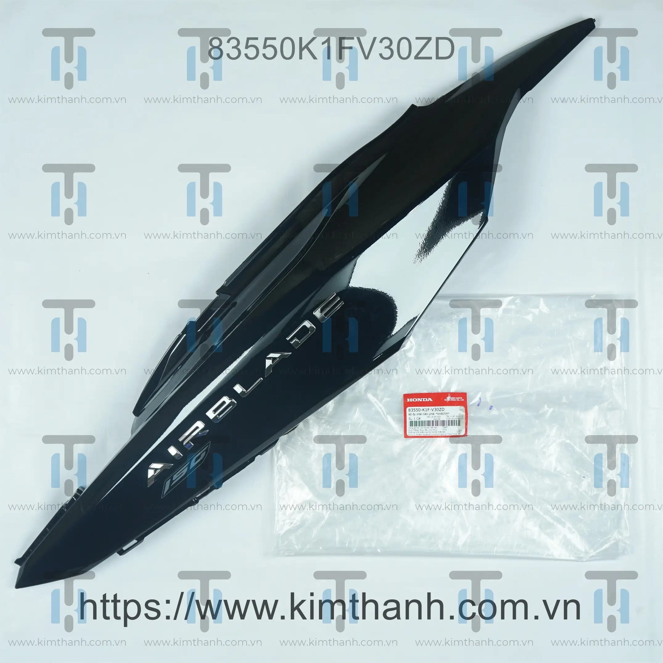 Ốp sườn 150 đen bóng phải tem xi 2021 Air Blade 2020 - 2021 đèn LED