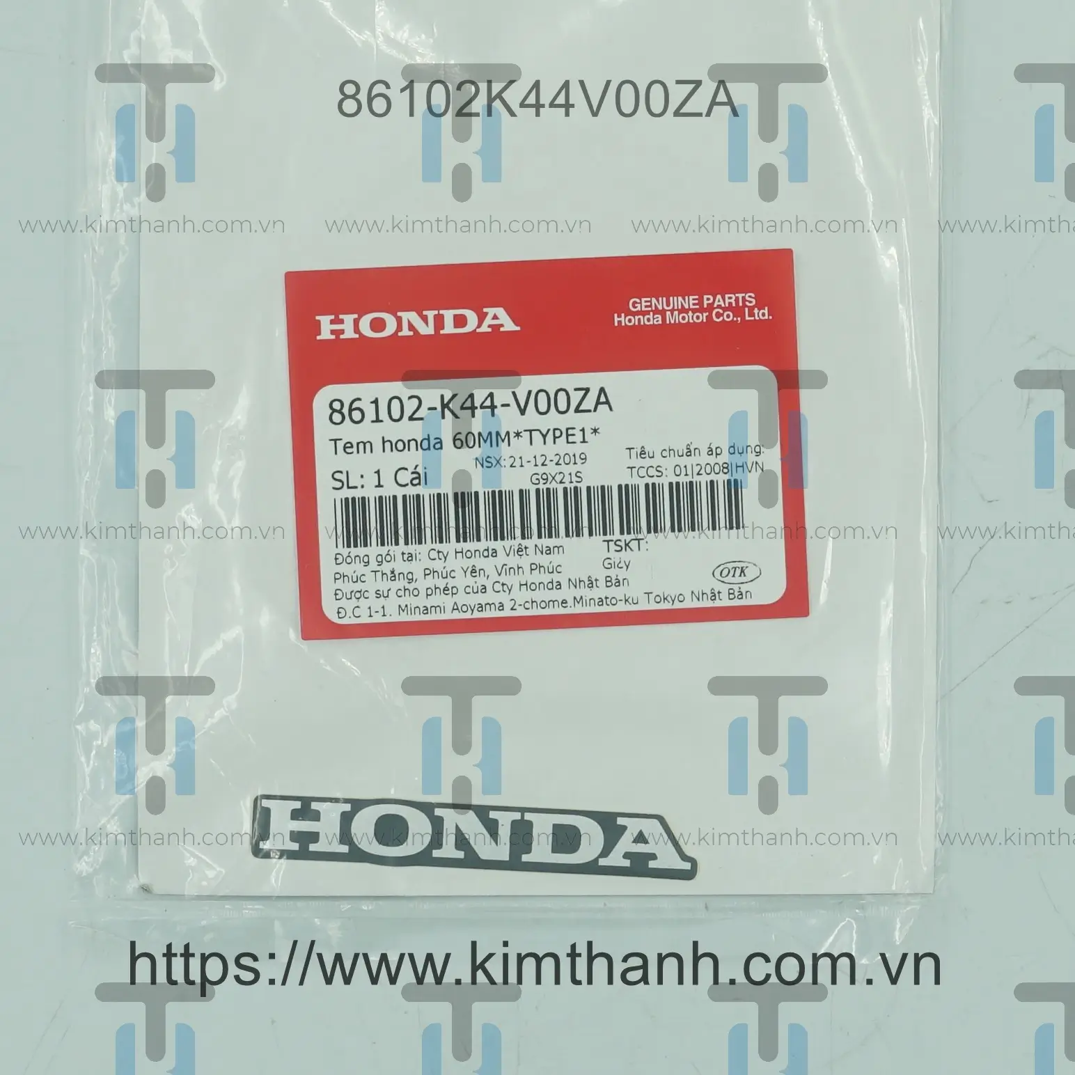Tem rùa - chữ Honda Vision 2015