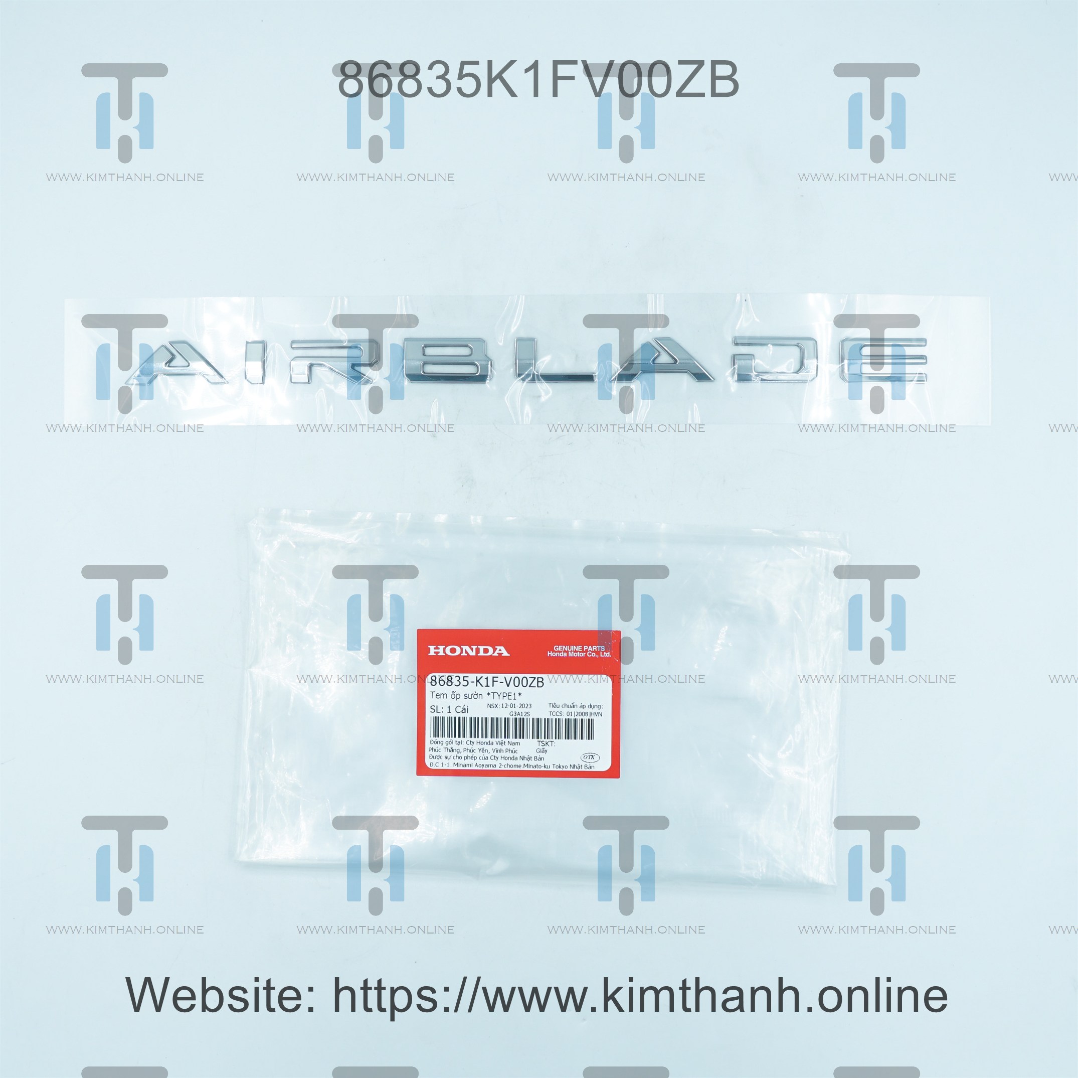 Tem ốp sườn nổi xi Air Blade 2020 - 2021 đèn LED