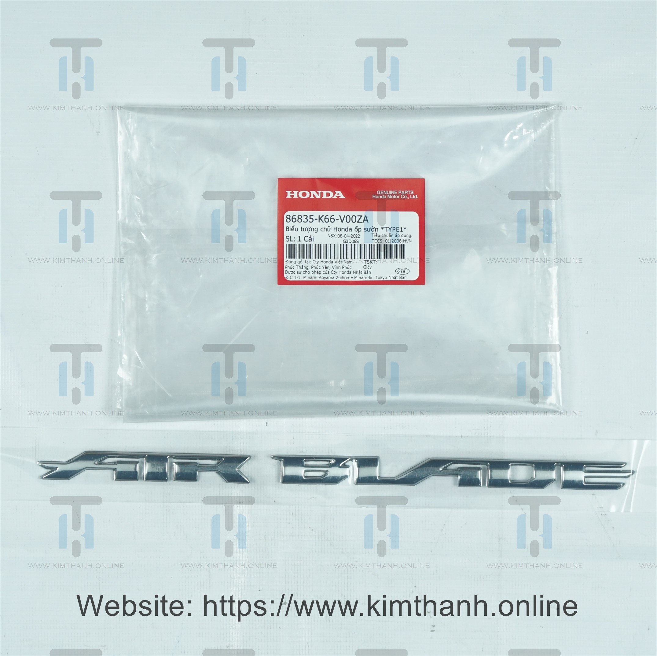 Tem ốp sườn nổi trắng Air Blade 2016 - 2019 đèn LED