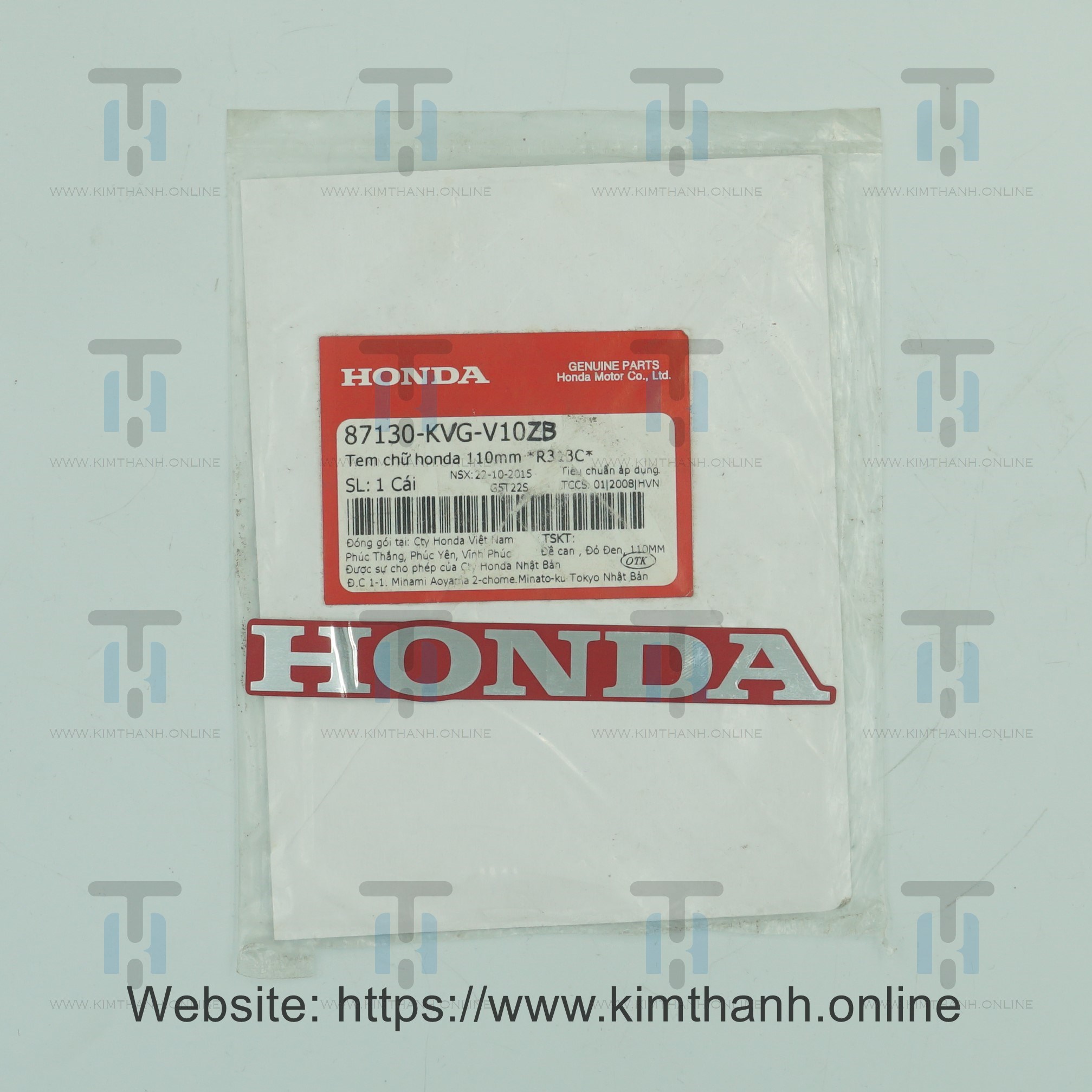 Tem má honda đỏ - chữ honda 110mm Air Blade đời đầu