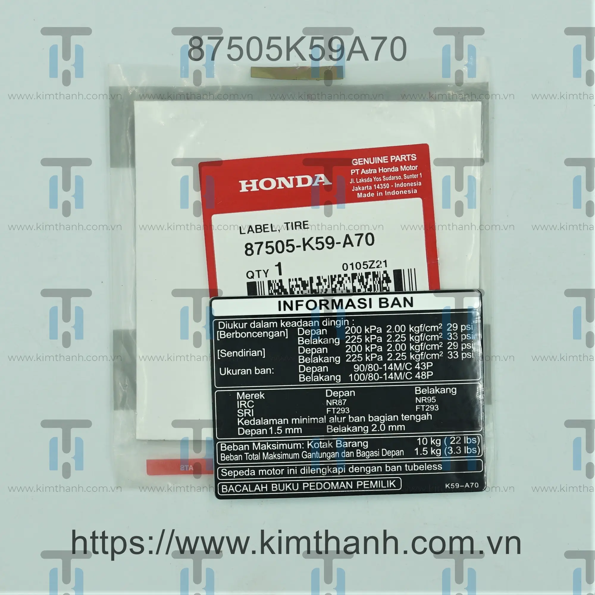 CLK18-Tem thông số Indo
