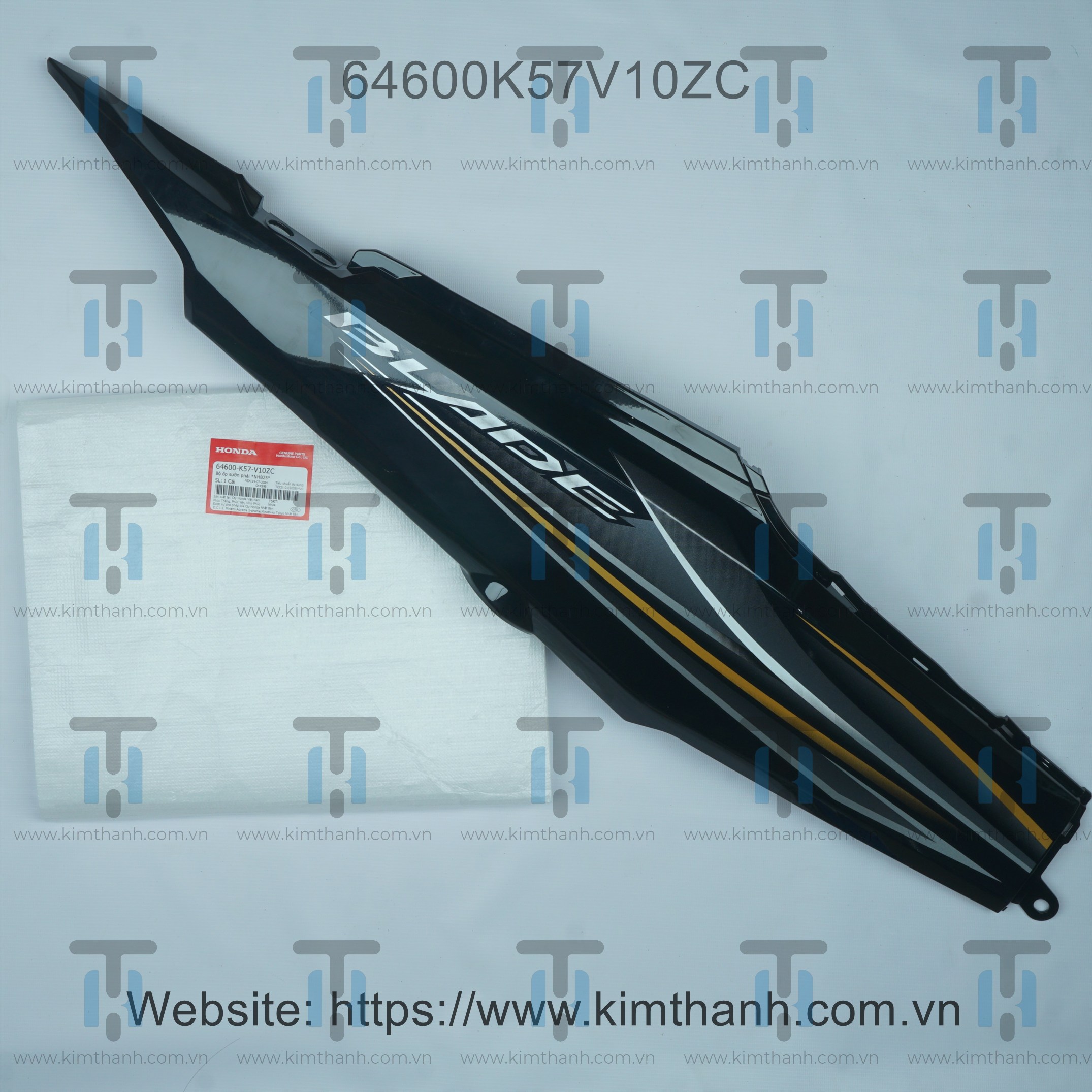 Ốp sườn đen phải tem xám Wave Blade 2014