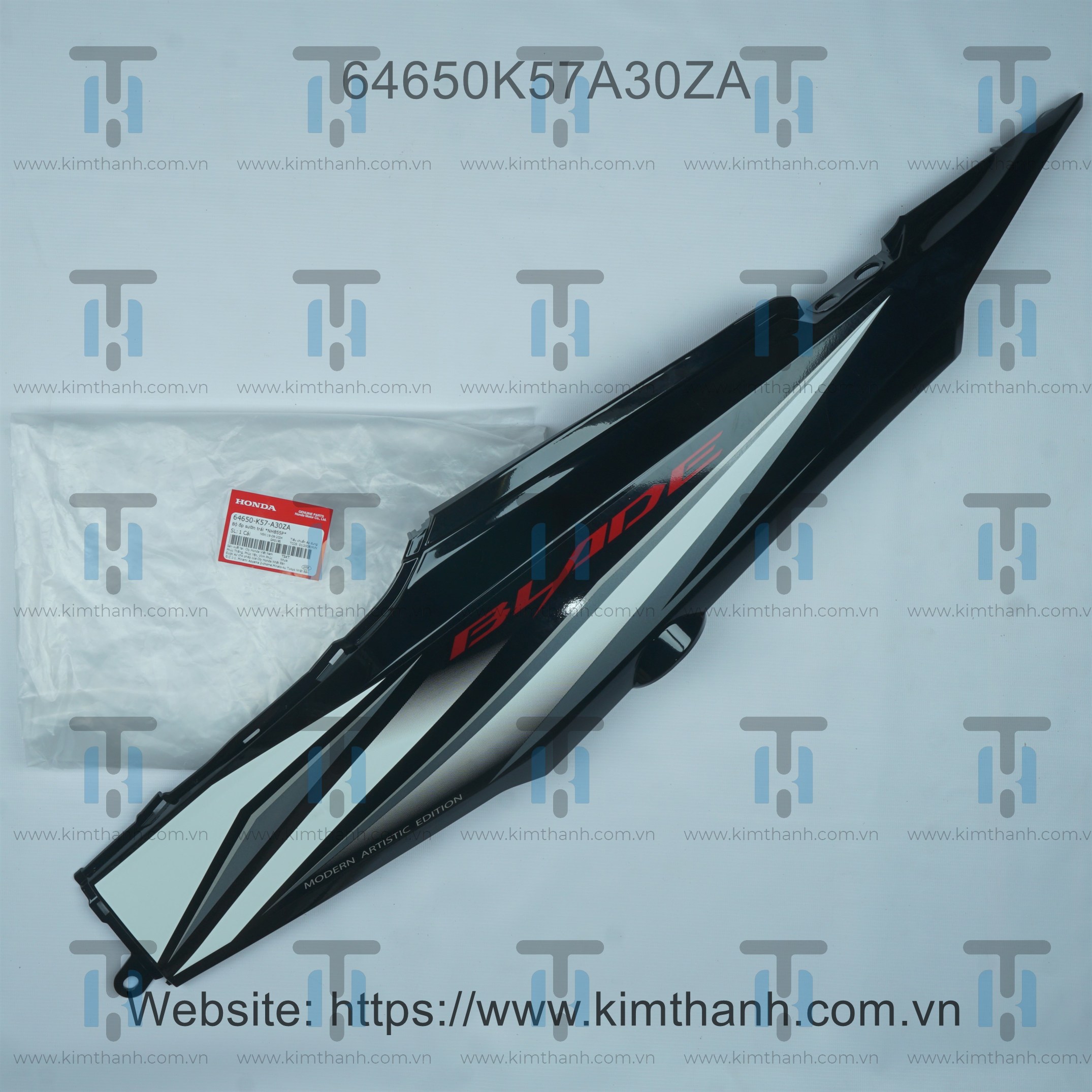 Ốp sườn đen trái tem đỏ xám 2018 Wave Blade 2017