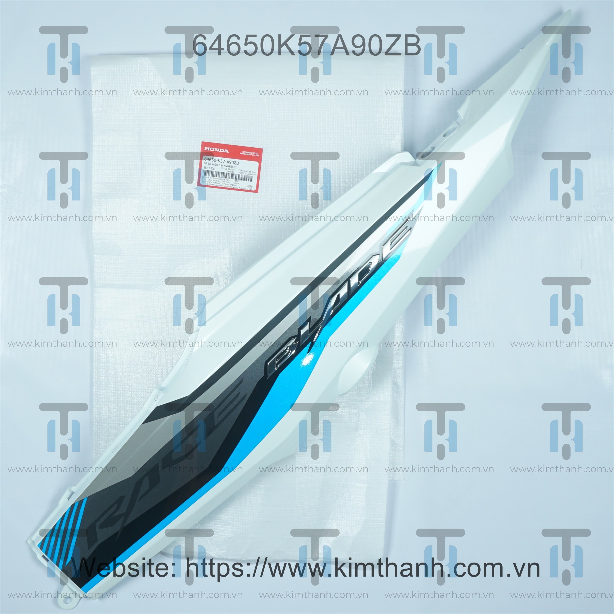 Ốp sườn trắng trái tem xanh đen 2020 Wave Blade 2017