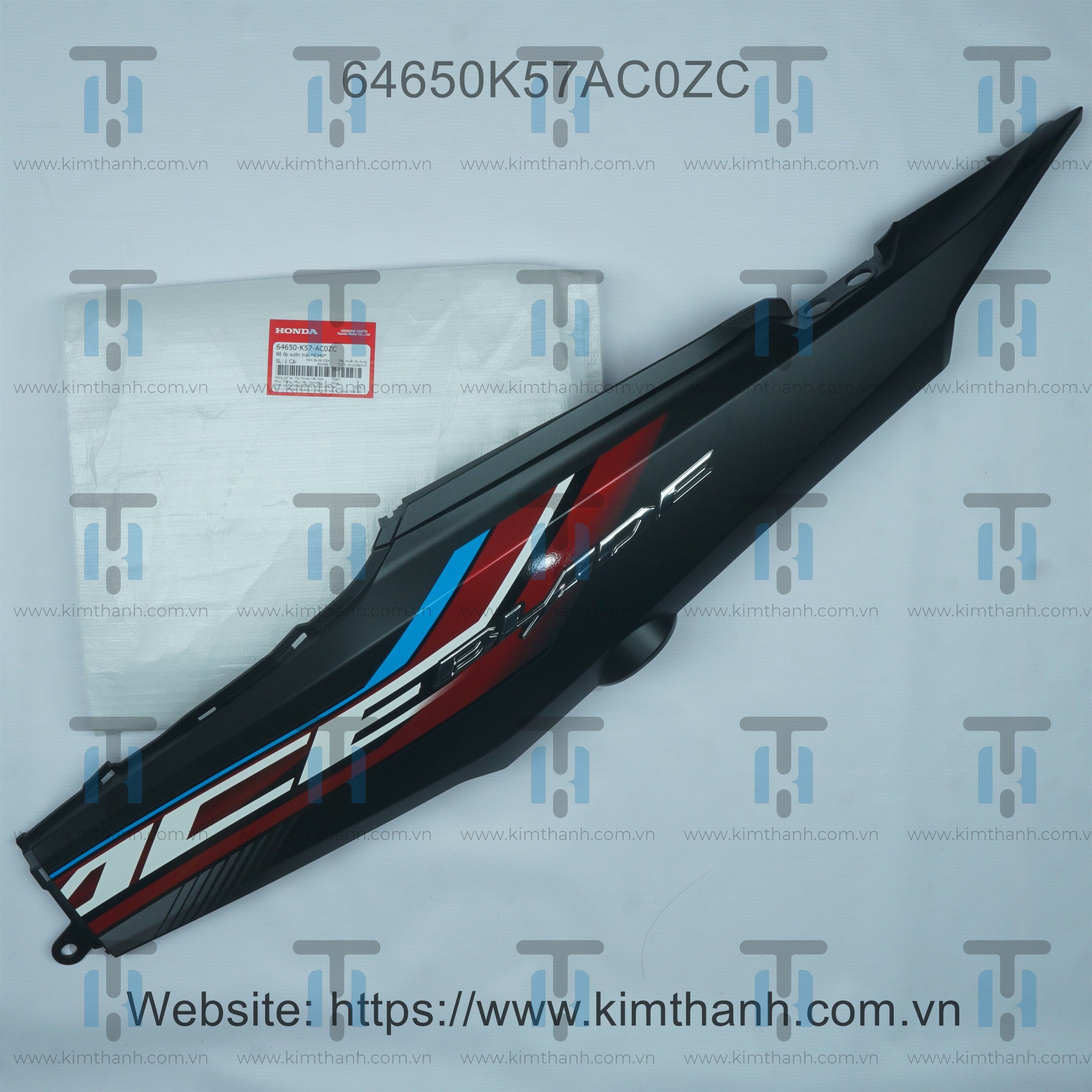 Ốp sườn đen mờ trái tem đô xám 2021 Wave Blade 2017
