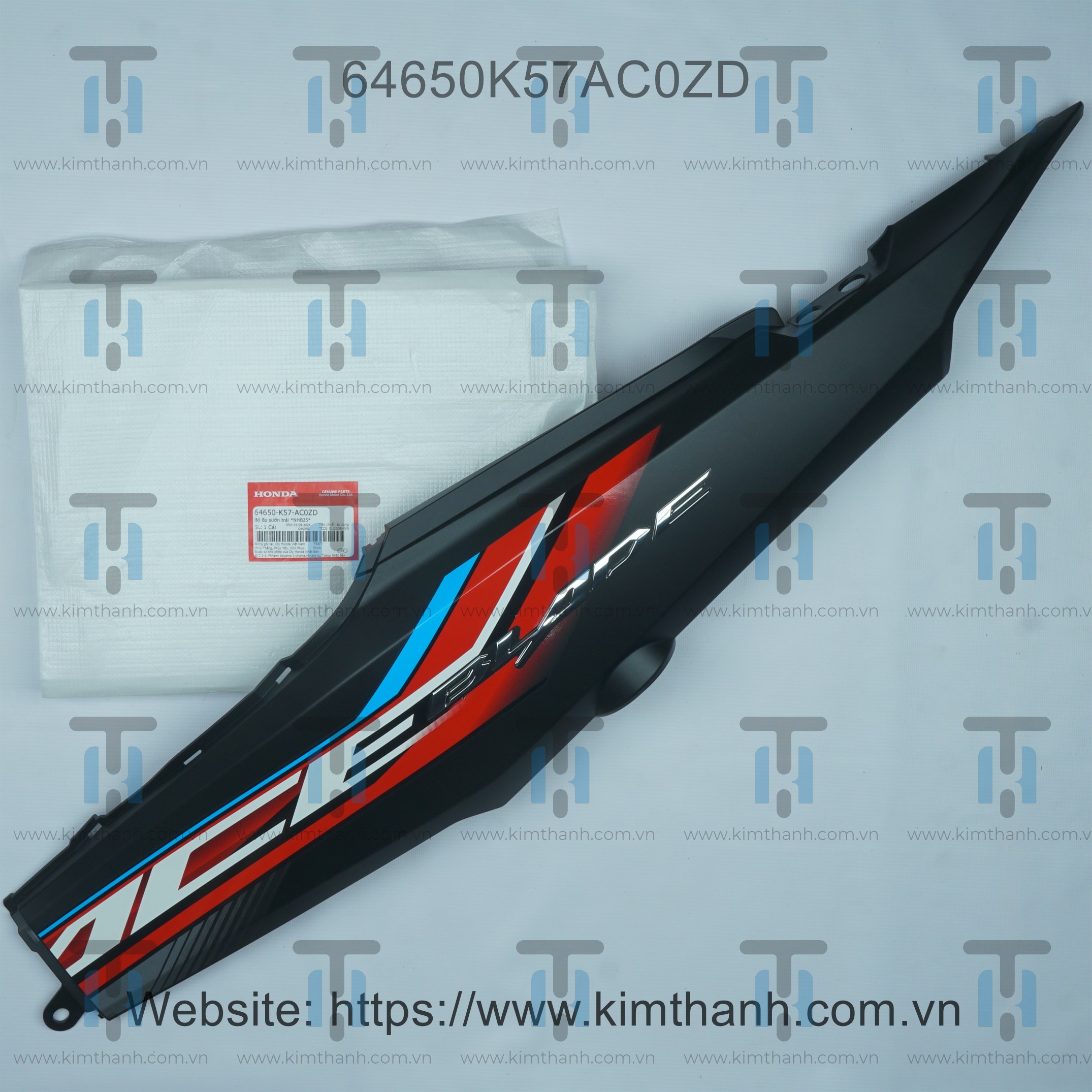 Ốp sườn đen mờ trái tem tươi xám 2021 Wave Blade 2017