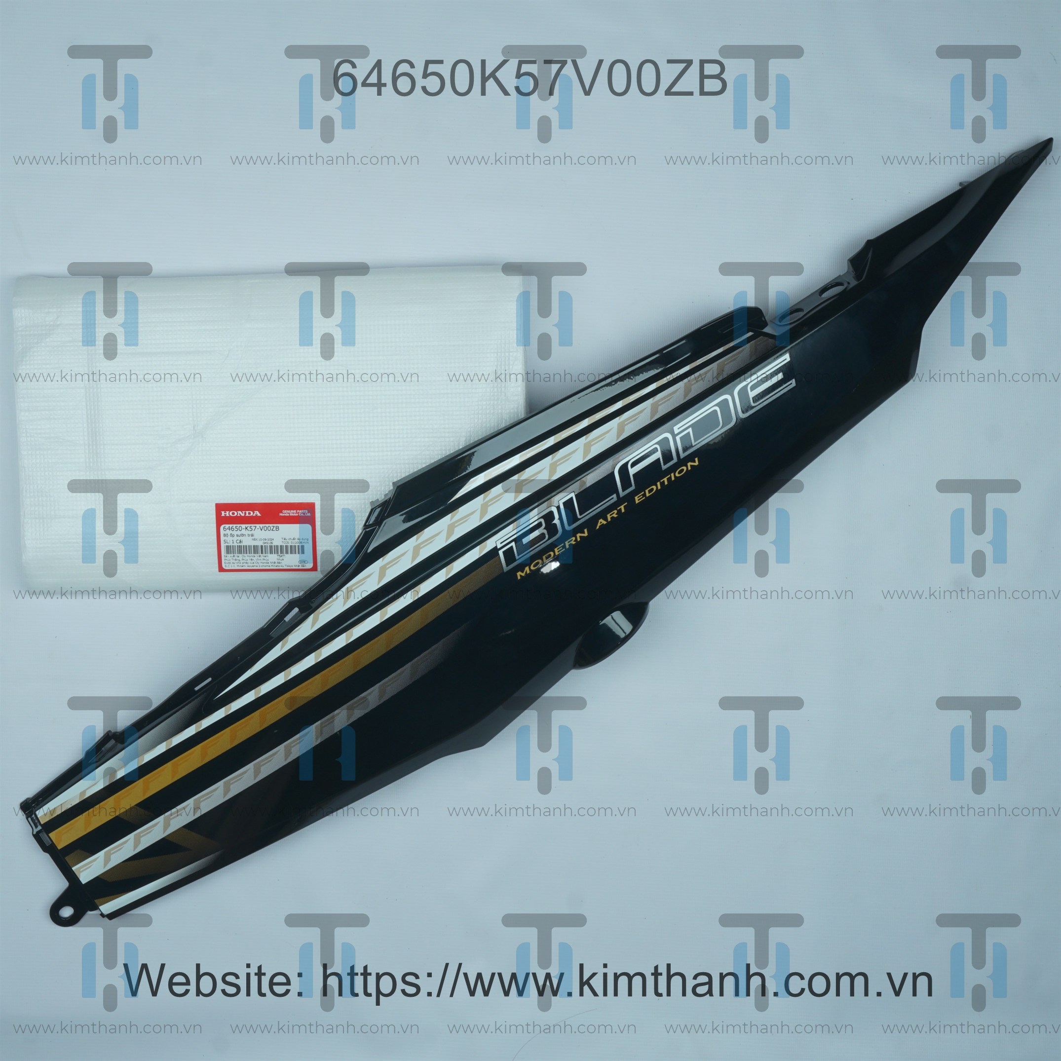 Ốp sườn đen trái tem trắng vàng Wave Blade 2014