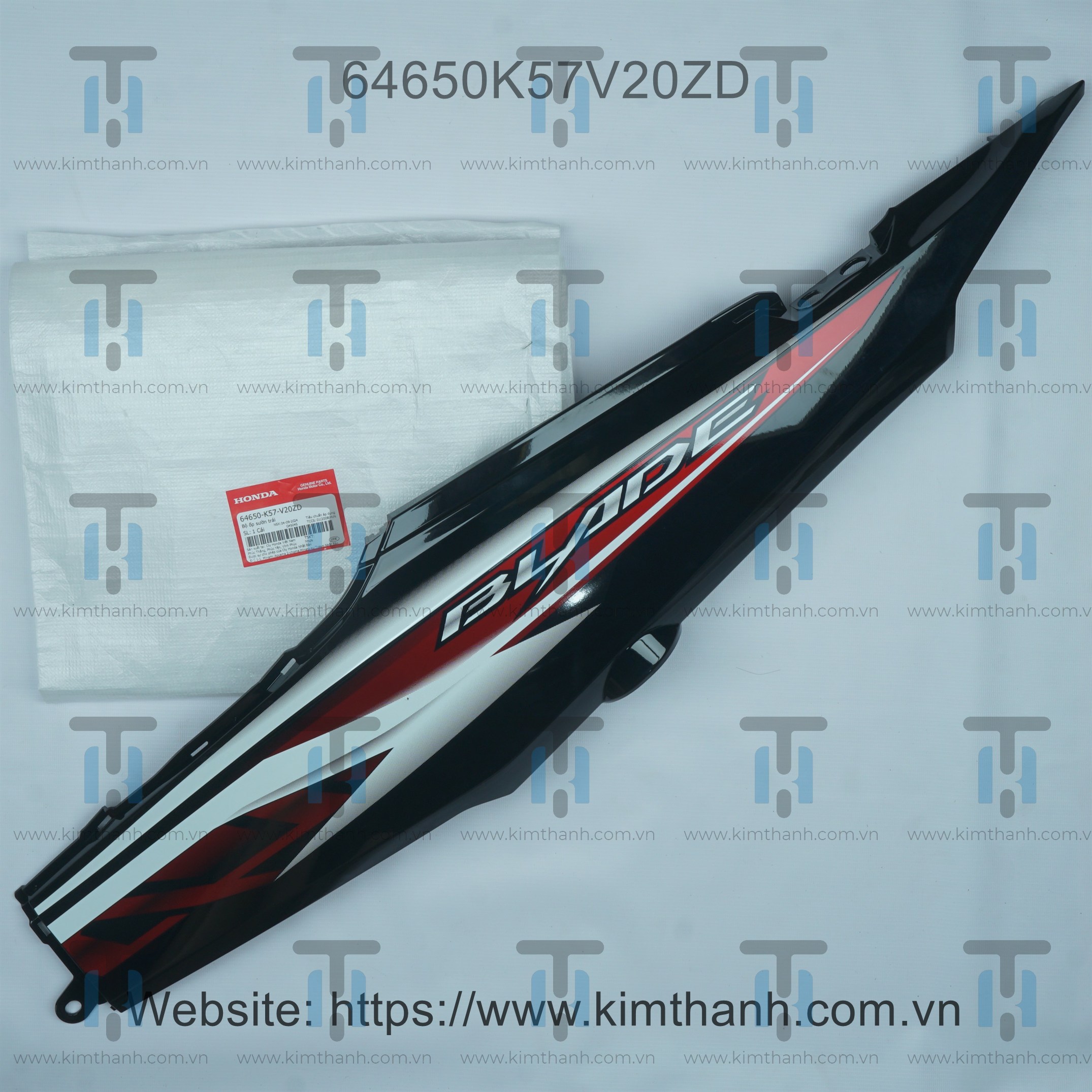 Ốp sườn đen trái tem đỏ Wave Blade 2014