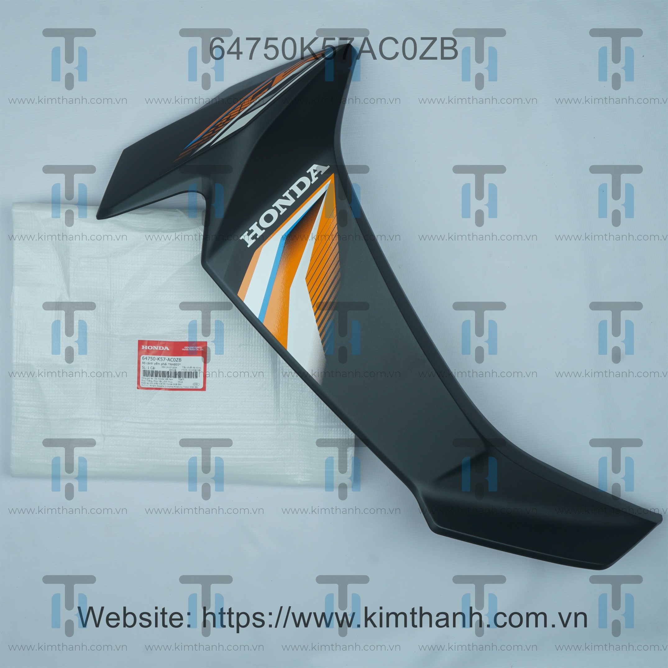 Bững ngoài đen mờ phải tem cam xám 2022 Wave Blade 2017