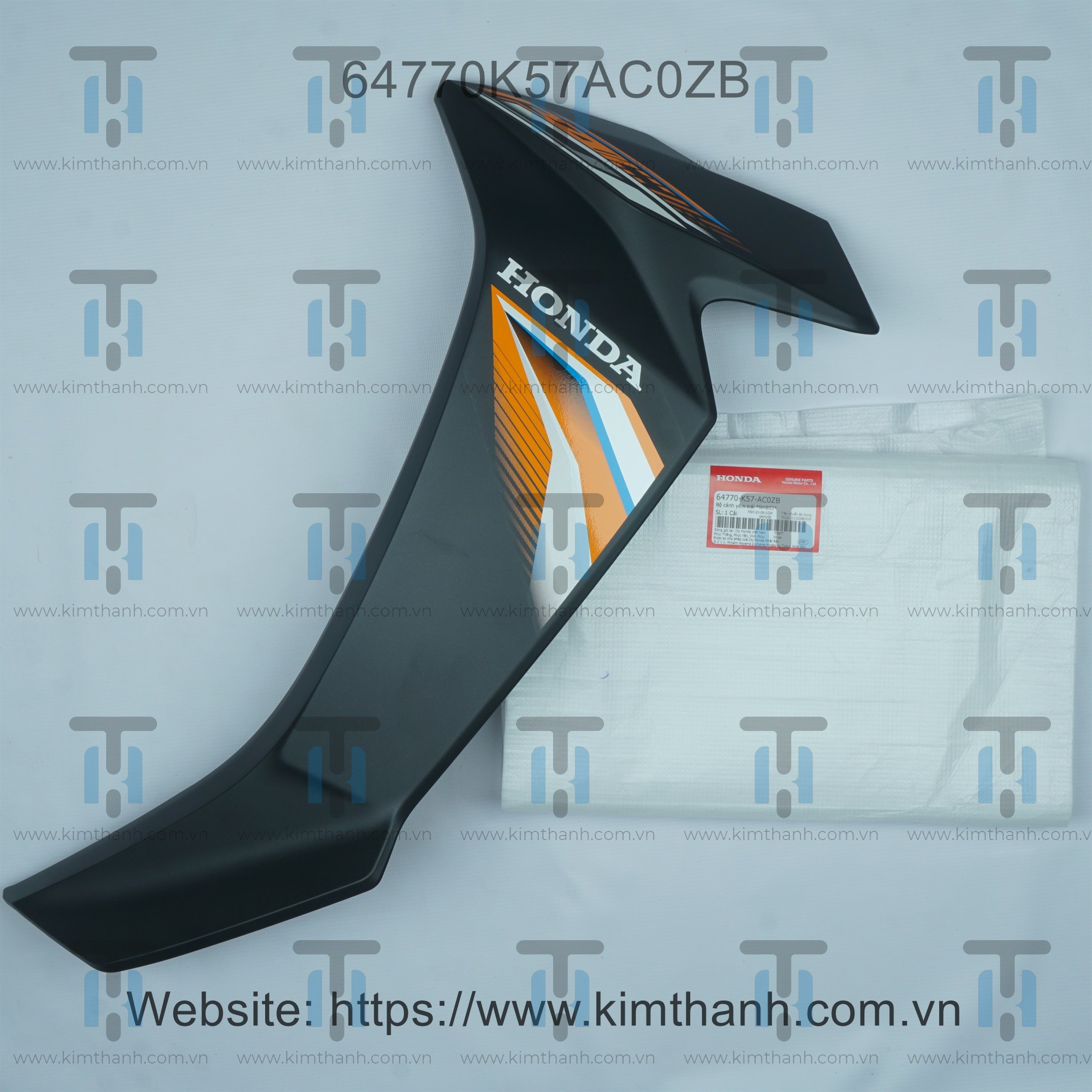 Bững ngoài đen mờ trái tem cam xám 2021 Wave Blade 2017